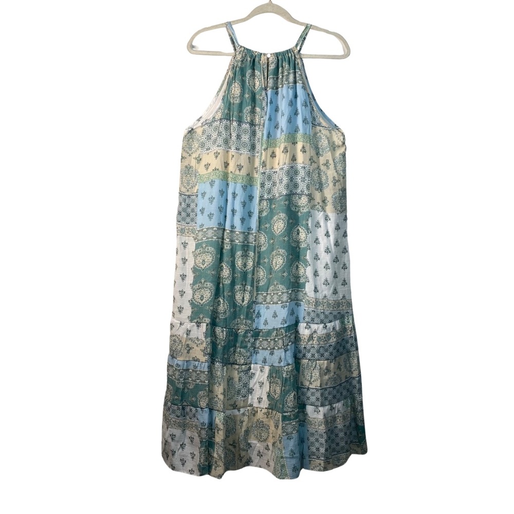 Mlle Gabrielle Floral Patchwork Halter Jewelry Accent Maxi Size 2x - Picture 2 of 14